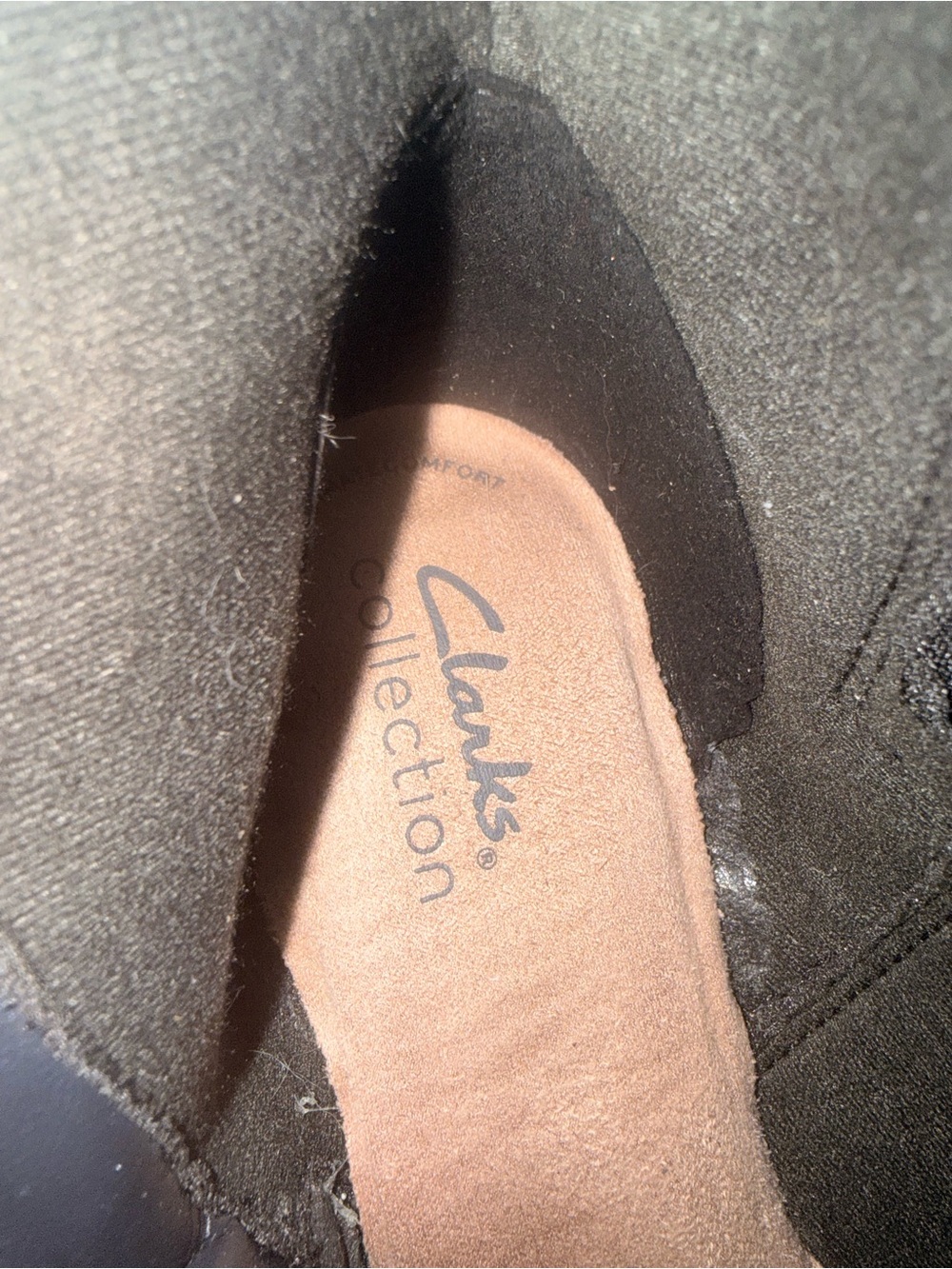 Clarks Black Suede Ankle Booties